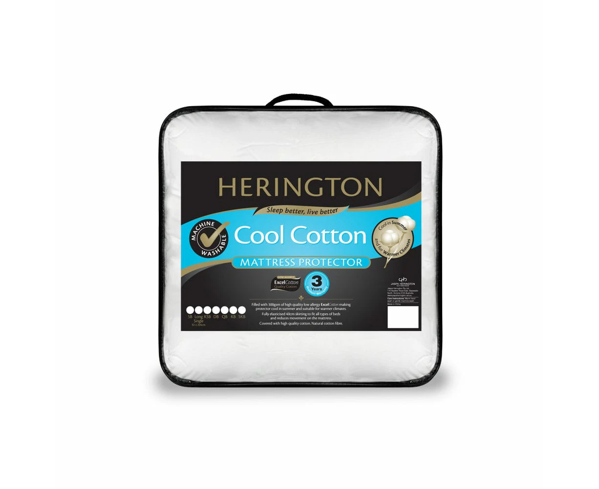 Herington Cotton Mattress Protector Super King Size 206X206cm