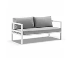 Cuba Outdoor Aluminium 2+1+1 Lounge Set with Coffee Table - Outdoor Aluminium Lounges - Frost White