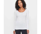 Target Thermal Pointelle Brushed Long Sleeve Top - White