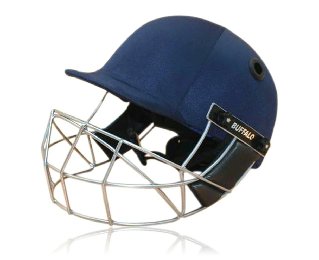 Buffalo Sports Matrix Cricket Helmet With Neck Protector - BSI Compliant Navy Blue