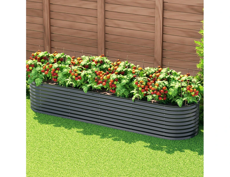 Green Fingers Garden Bed 320X80X56cm Oval Planter Box