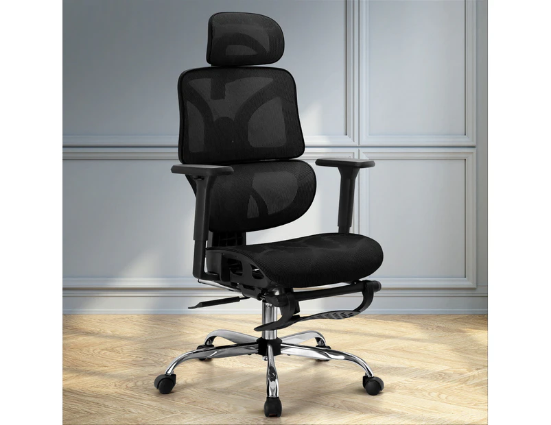 Artiss Ergonomic Office Chair Footrest Black