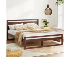 Artiss Bed Frame Queen Size Wooden Walnut WITTON