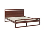 Artiss Bed Frame Queen Size Wooden Walnut WITTON