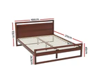 Artiss Bed Frame Queen Size Wooden Walnut WITTON