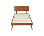 Artiss Bed Frame Single Size Wooden Bed Base Walnut SPLAY