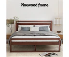 Artiss Bed Frame Queen Size Wooden Walnut WITTON