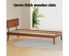 Artiss Bed Frame Single Size Wooden Bed Base Walnut SPLAY