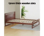 Artiss Bed Frame Queen Size Wooden Walnut WITTON