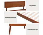 Artiss Bed Frame Single Size Wooden Bed Base Walnut SPLAY