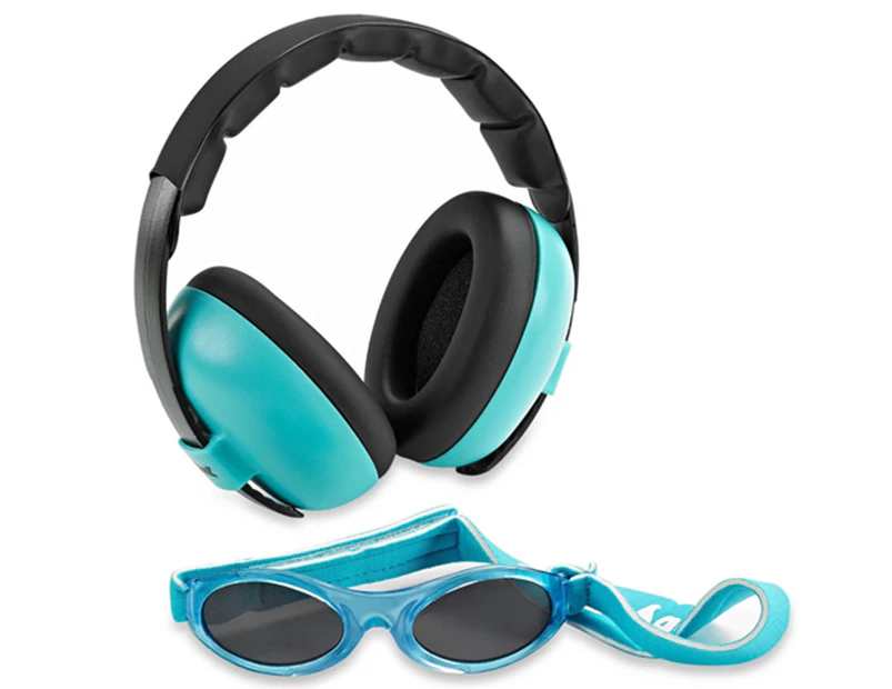 Baby Banz Kids' Mini Protective Sunglasses & Earmuff Combo - Baby Aqua
