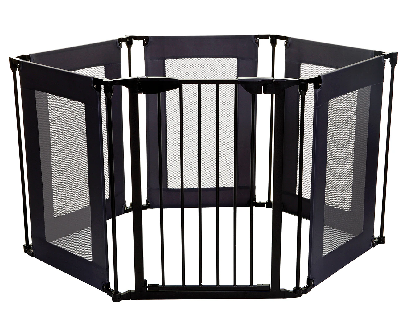 Dreambaby Brooklyn Converta Mesh Play Pen/Barrier Gate Baby/Toddler Black/Grey