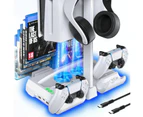 Vertical Cooling Fan Stand Dual Controller Charger Dock Station For PS5