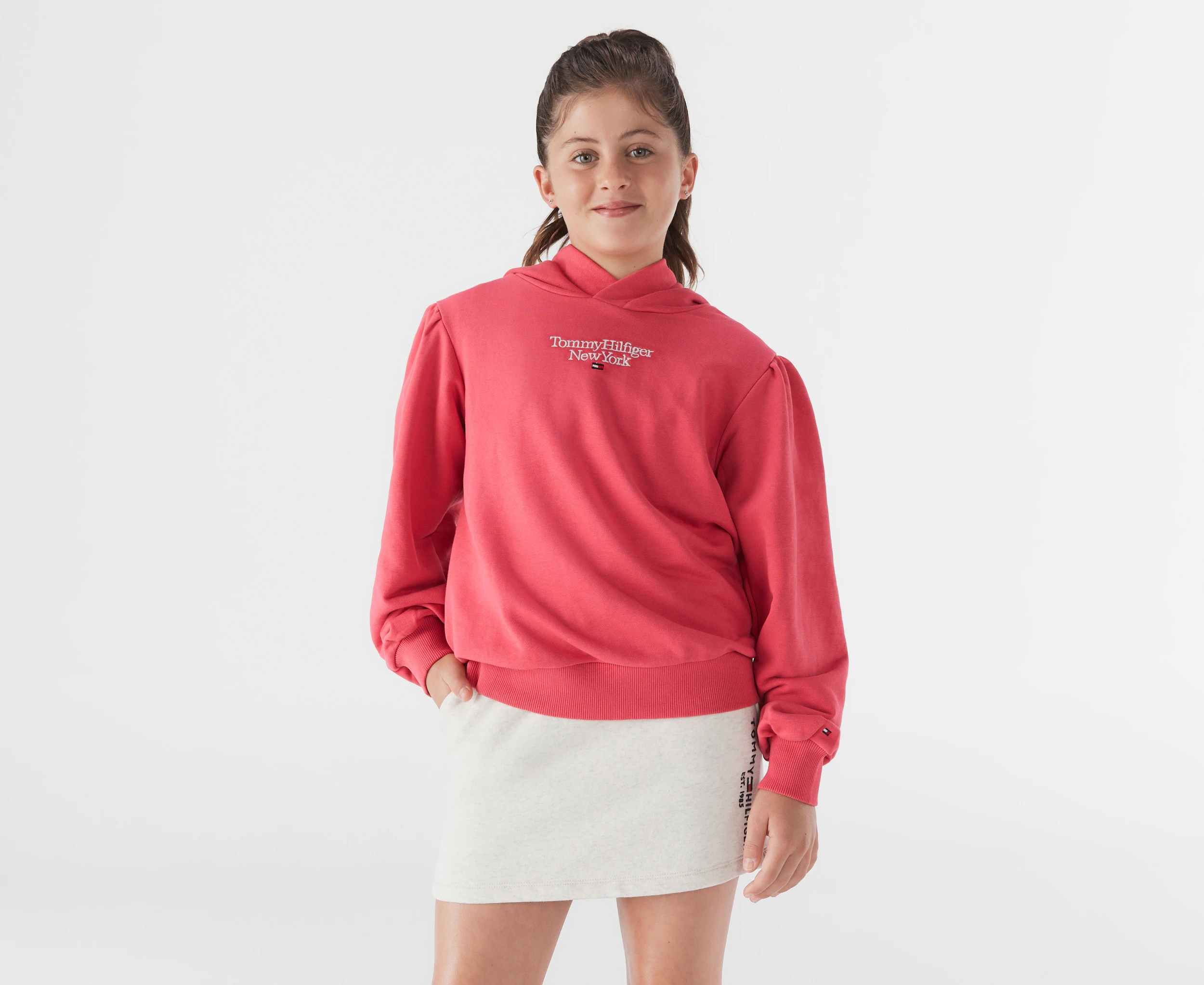 Tommy Hilfiger Youth Girls' Graphic Hoodie - Washed Crimson