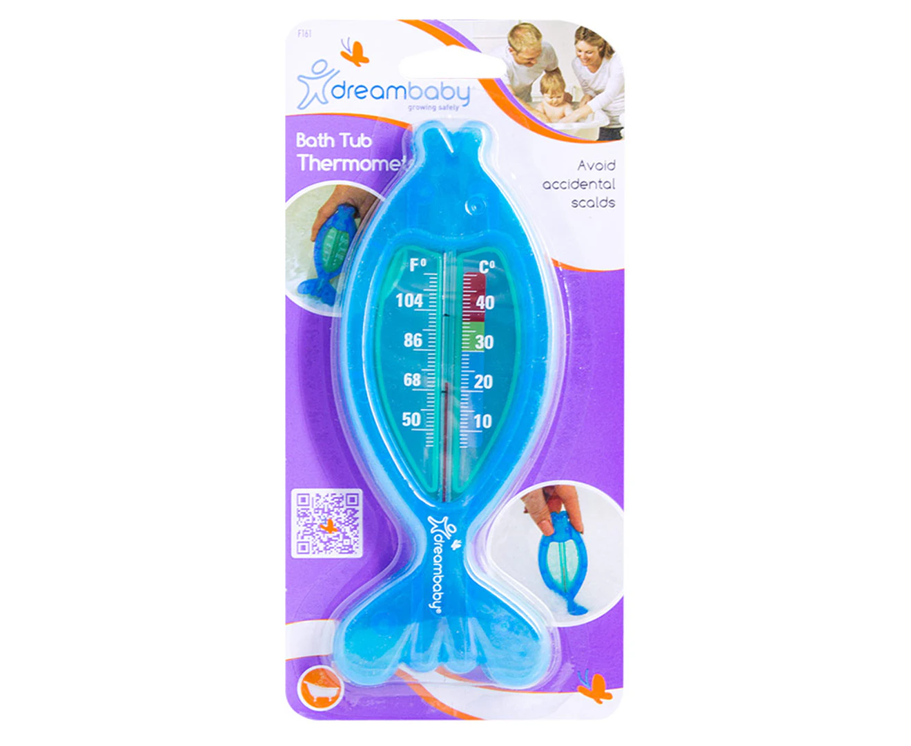 Dreambaby Bath Tub Bathing/Shower Water Thermometer Fish Safety Protection Blue