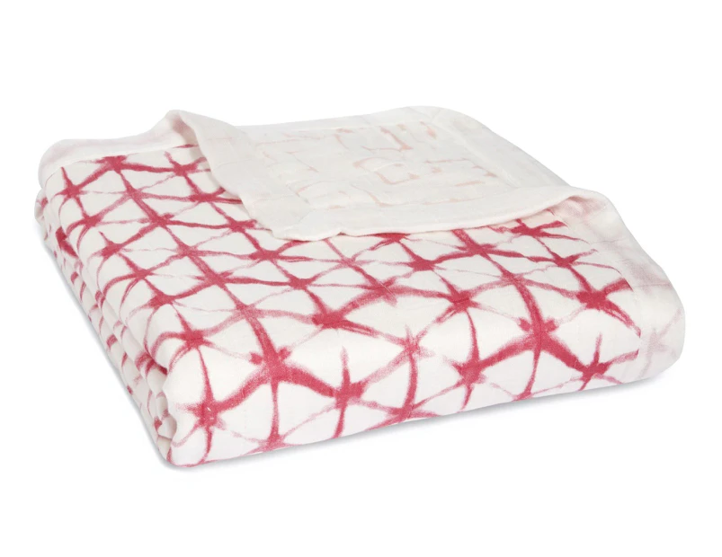 Aden + Anais 120x120cm Silky Soft Dream Baby Blanket - Berry Shibori