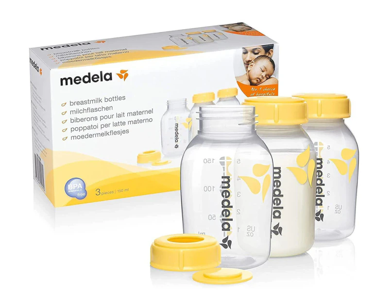 Medela 150mL Breast Milk Collection & Storage Bottles 3pk
