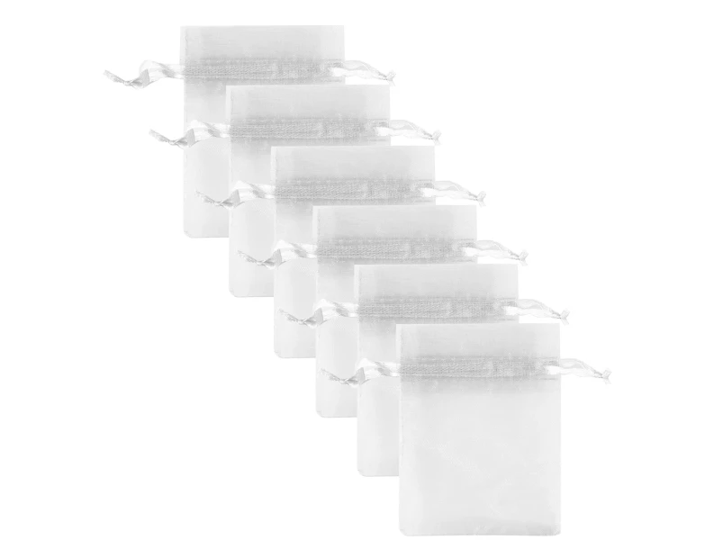 Krafters Korner 7.5x10cm Small Organza Bags 6-Pack - White