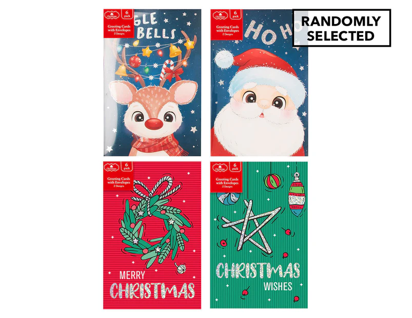6 x 6pk DATS Xmas Cards w/ Holographic Foil - Randomly Selected