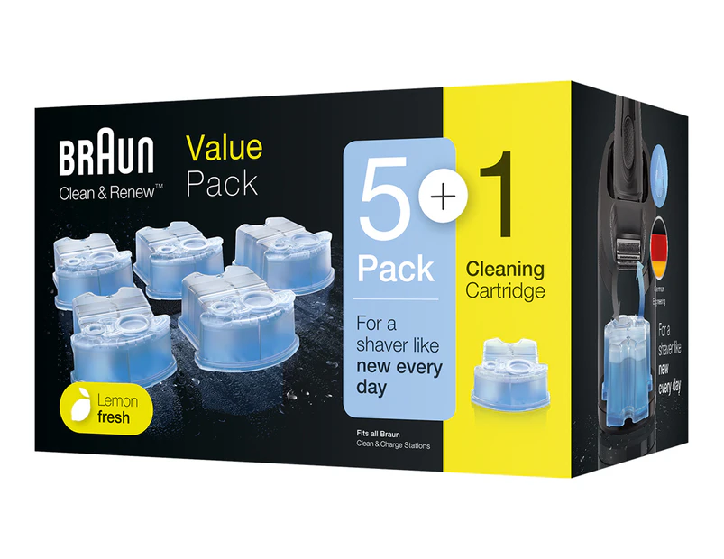 Braun CCR6 Clean and Charge Refills  6 Pack for Brauns patented Clean&Charge system base [CCR6]