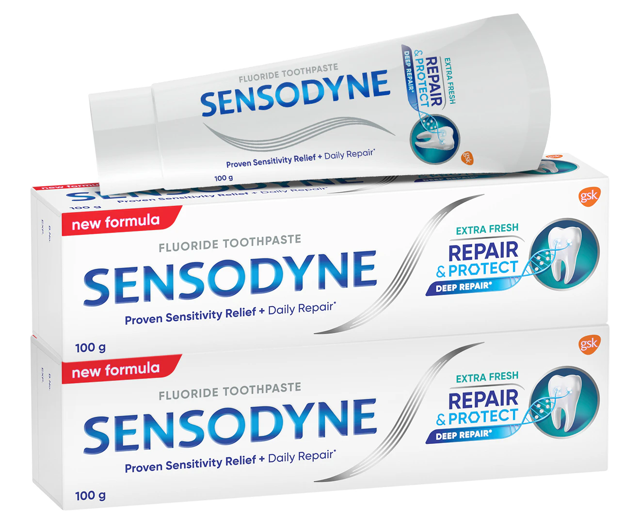 2 x Sensodyne Repair & Protect Toothpaste Extra Fresh 100g