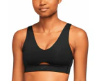 Nike Womens Indy Dri-FIT Medium Support Padded Plunge Cutout Sports Bra - Black