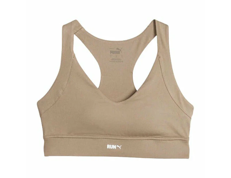 Puma Womens DryCELL Run High Impact Sports Bra - Tan