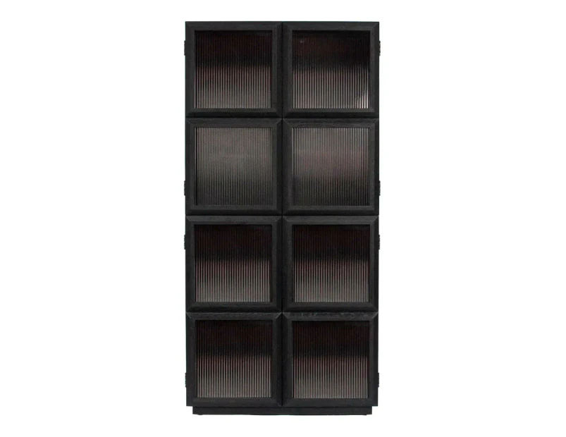 Provincial & Rustic Sebastian Oak Tall Cabinet in Black