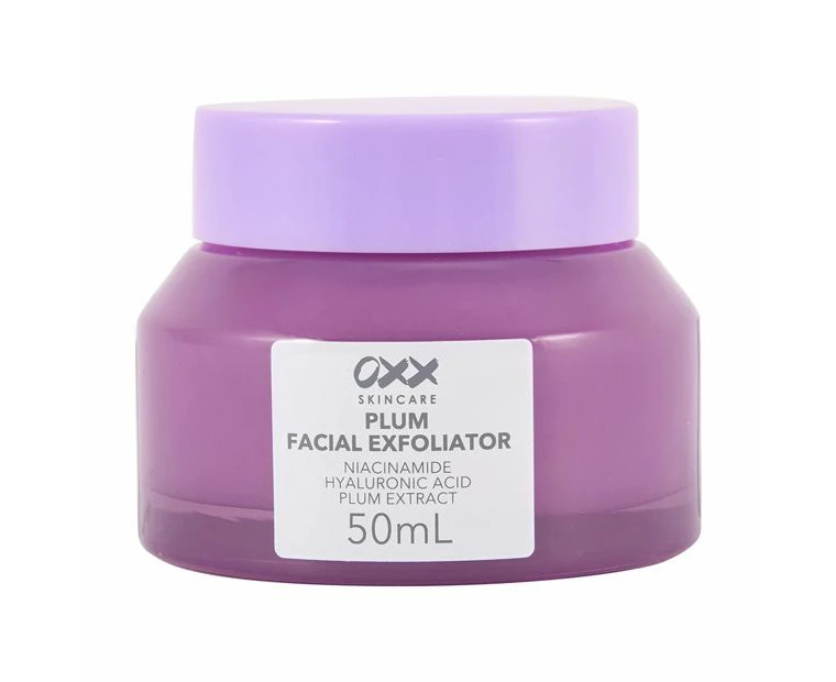 Plum Facial Exfoliator, Niacinamide, Hyaluronic Acid & Plum Extract - OXX Skincare