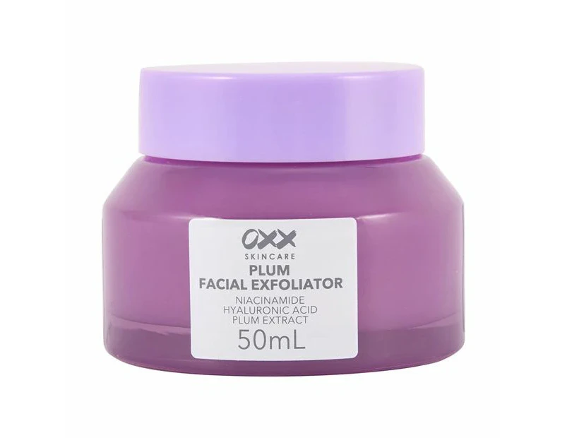 Plum Facial Exfoliator, Niacinamide, Hyaluronic Acid & Plum Extract - OXX Skincare - Purple