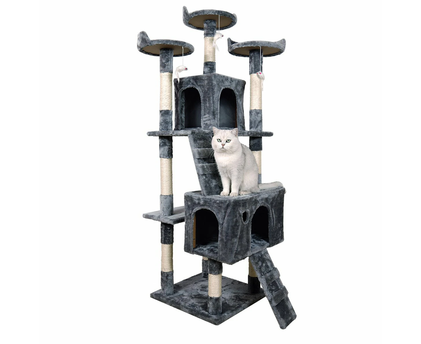 Furtastic 170Cm Cat Tree Scratching Post - Dark Grey