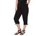 MILLERS - Womens Pants / Trousers -  Crop Length Drawcord Waist And Hem Rayon Pant - Black