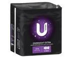 U by Kotex Extra Overnight Pads Long with Wings 8 Pack