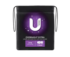 U by Kotex Extra Overnight Pads Long with Wings 8 Pack