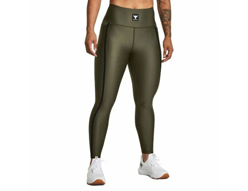 Under Armour Womens High Rise Project Rock All Train HeatGear Ankle Tights - Green