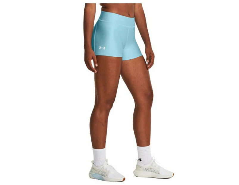 Under Armour Womens Heatgear Mid-Rise Shorty Training Shorts - Blue