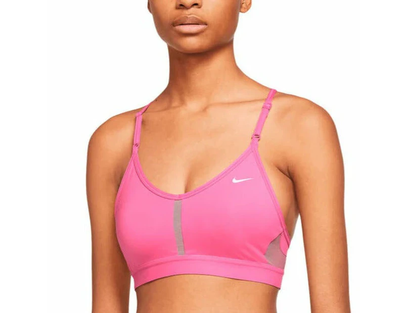 Nike Womens Dri-FIT Indy Padded V-neck Sports Bra - Pink