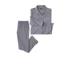Atlas For Men Mens Flannel Long Pyjama Set (Grey) - AF1452