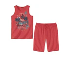Atlas For Men Mens Tropical Short Pyjama Set (Terracotta) - AF432