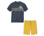 Atlas For Men Mens Stripe Short Pyjama Set (Blue/Yellow) - AF374