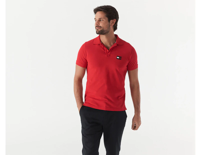Tommy Hilfiger Men's Under Collar Slim Polo Shirt - Primary Red