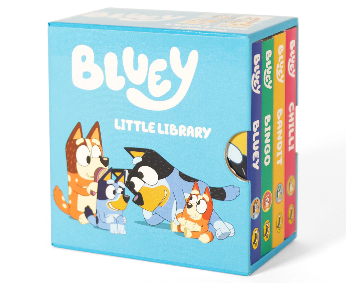 4pc Bluey 48-Page Little Library Books 10cm Bluey/Bingo/Chilli/Bandit Board Book