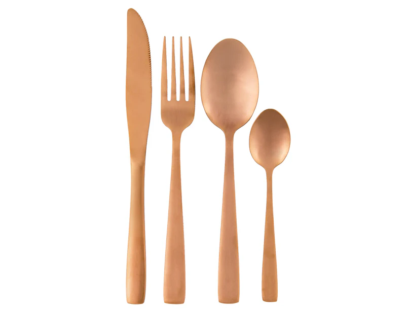 Daniel Brighton 16-Piece 18/0 Stainless Steel Cutlery Set - Matte Rose Gold