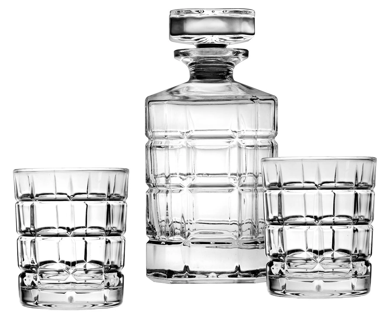 Daniel Brighton 3-Piece Luxe Whisky Decanter Set