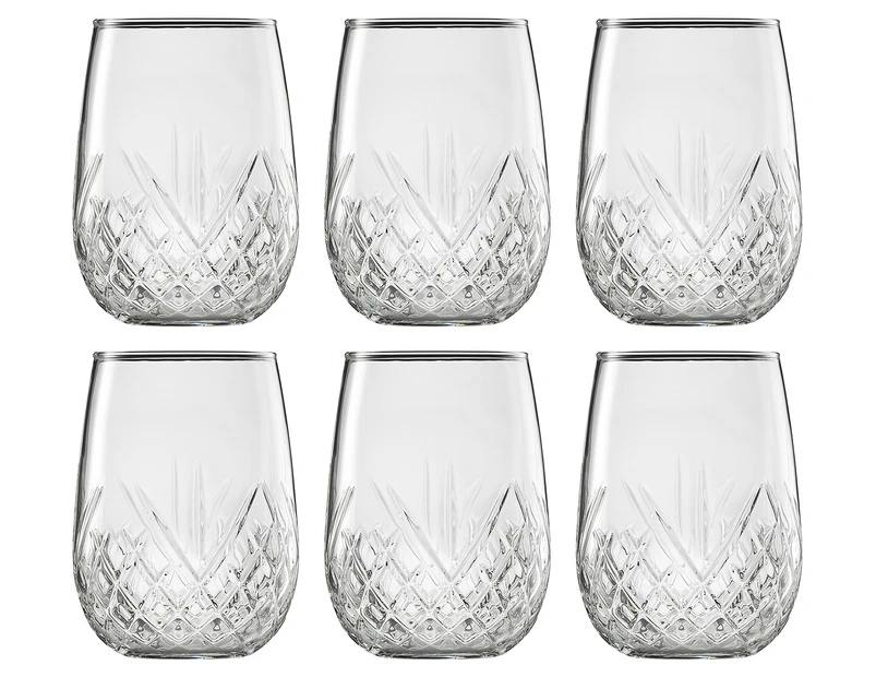 Set of 6 Ecology 490mL Carmen Stemless Wine Glasses