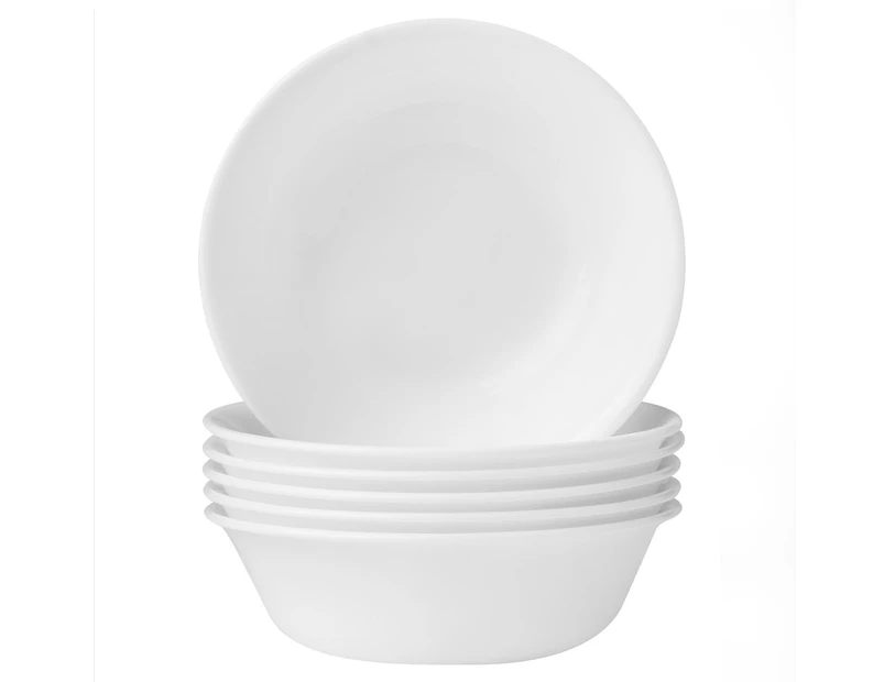 Set of 6 Corelle 532mL Livingware Soup Bowls - Vitrelle - Winter Frost White