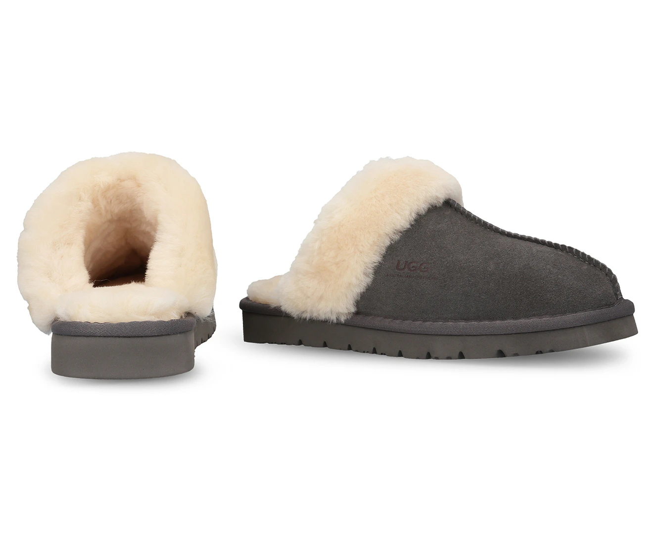 Australian Shepherd Unisex Muffin Slippers - Grey