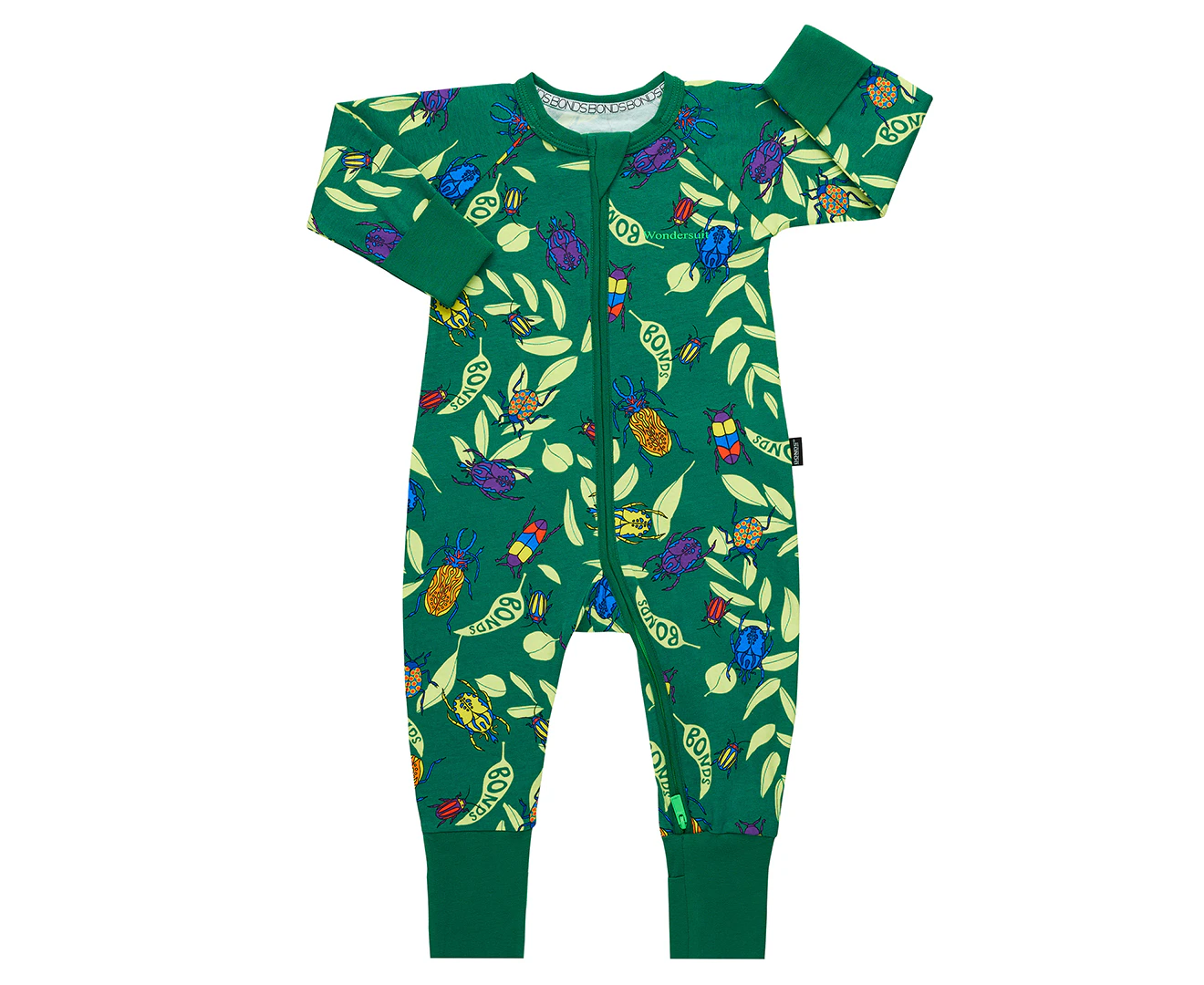 Bonds Baby Zip Wondersuit - A Beetle Life Green