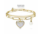 From the Heart Paper Clip Chain Gold Layered Stainless Steel Bracelet