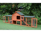 PawHub Double Run Wooden Chicken Coop Rabbit Hutch Bunny Cage Wood